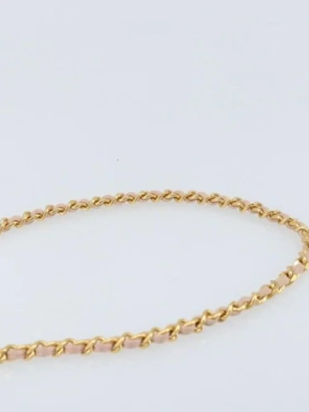 CHANEL Chain Shoulder Bag Suede Pink Gold CC Auth AMZ167A